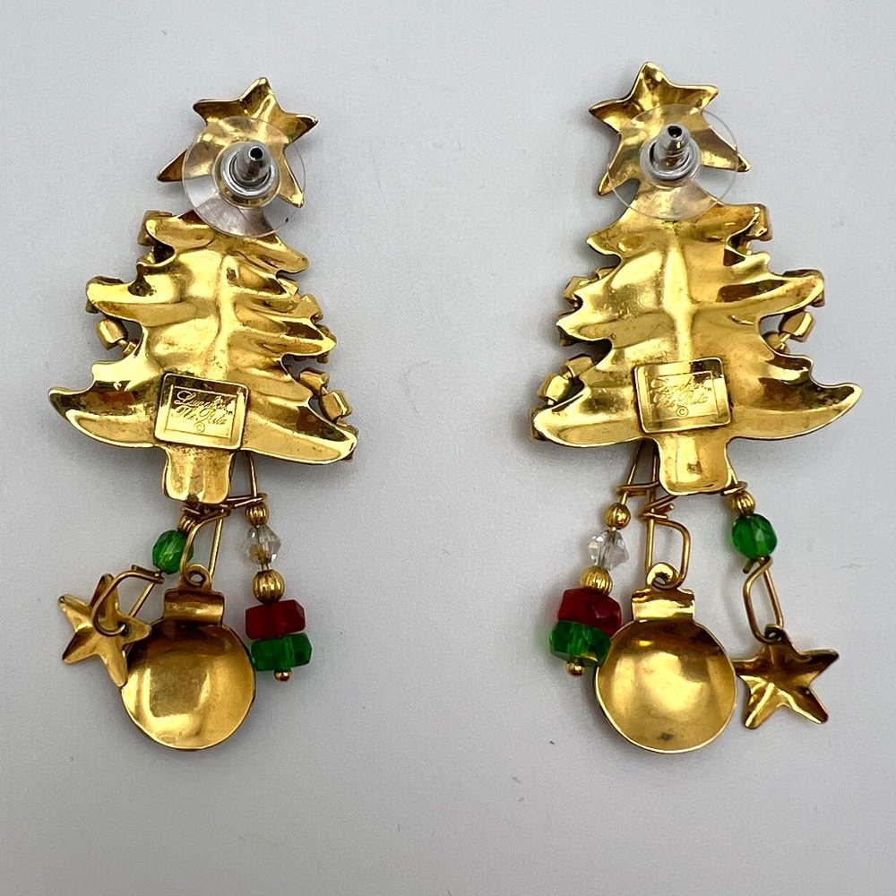 Lunch at the Ritz Christmas Tree Earrings - Picture 4 of 5